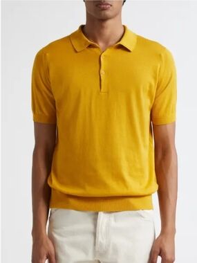 Caruso Mustard Short-Sleeve Polo